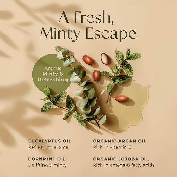 Gya Labs Eucalyptus Mint Massage Oil for Sore Muscles & Deep Relaxation - 6.76 fl oz - 100% All Natural Non-Greasy Body Massage Oil with Argan & Jojoba Oil for Men & Women - Professional & Home Use - Bloomnest
