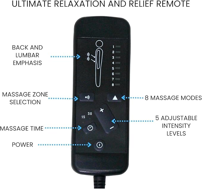 Relaxed Travelers' Bliss Massage Cushion - Massagers - Travel Essentials - Leg and Lower Back Pain Relief - Chair Leg & Back Massager - Custom Settings - Bloomnest