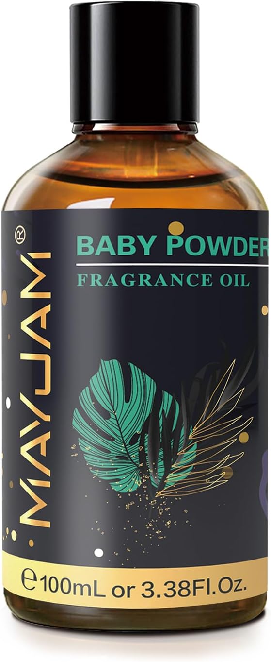 MAYJAM 100ML/3.38FL.OZ Baby Powder Fragrance Oils with Glass Dropper, Essential Oils for Diffusers for Home, Long Lasting Scented Oils for Diffusers Soap Candle Making - Bloomnest