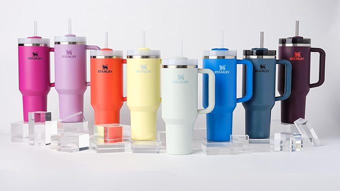 STANLEY Quencher H2.0 Tumbler with Handle and Straw 40 oz | Flowstate 3-Position Lid | Cup Holder Compatible for Travel | Insulated Stainless Steel Cup | BPA-Free | Fuchsia