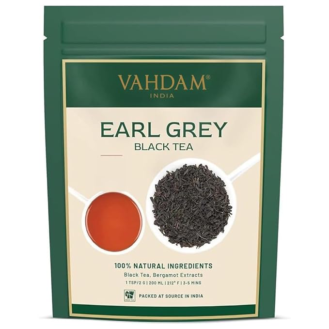 VAHDAM, Earl Grey Tea Loose Leaf 170+ Cups (340g/12oz) Citrusy & Delicious Black Tea blended with 100% Natural Oil of Bergamot | Brew Hot/Iced Tea - Bloomnest
