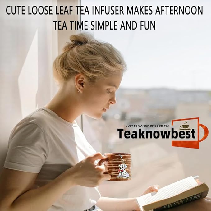 Dalmatian Dog Tea Infuser - Stainless Steel Loose Leaf Tea Ball with Chain, Fine Mesh Tea Strainer for Herbal/Green/Iced Tea, Gift for Tea Lovers (Dog, 2PCS) - Bloomnest