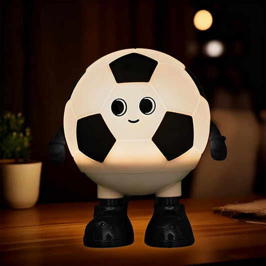 Cute Soccer Ball Fun Night Light - Dimmable RGB Touch Control Lamp, USB-C Rechargeable, Stress Relief Toy for Sports Fans, Home Decor and Gift - Bloomnest