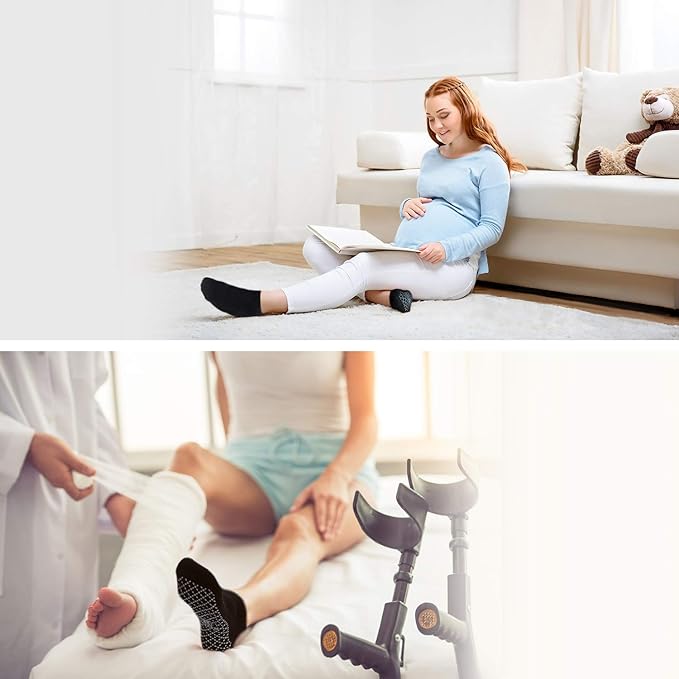 unenow Unisex Non Slip Grip Socks with Cushion for Yoga Pilates Barre Home & Hospital - Bloomnest