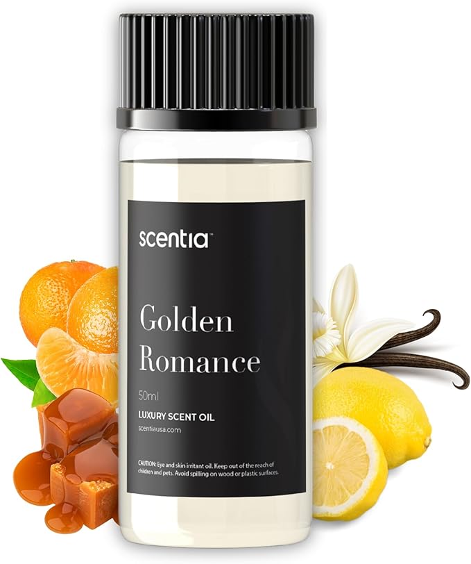 Golden Romance Diffuser Oil | Romantic Essential Aromatherapy Oil for Love and Date Night | Valentine Collection | 50ml | 1.69 Fl Oz, Thanksgiving Gift - Bloomnest