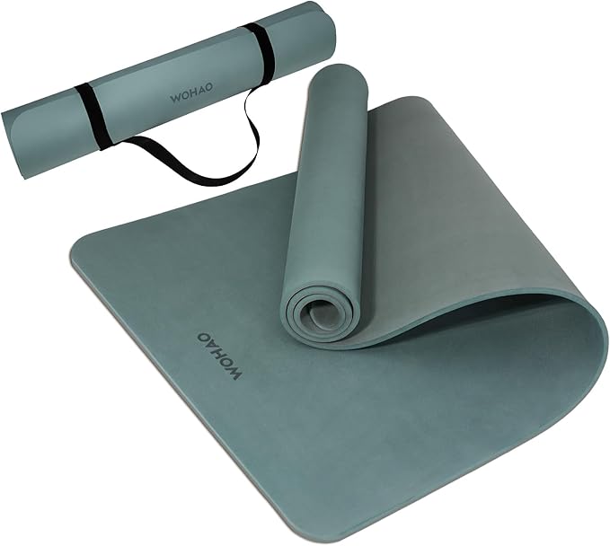 Extra Wide & Thick 8mm Yoga Mat, 72"x31.5" Large Non Slip Exercise Mat, Premium POE Material for Superior Cushioning & Stability, with Strap for Home Gym, Pilates