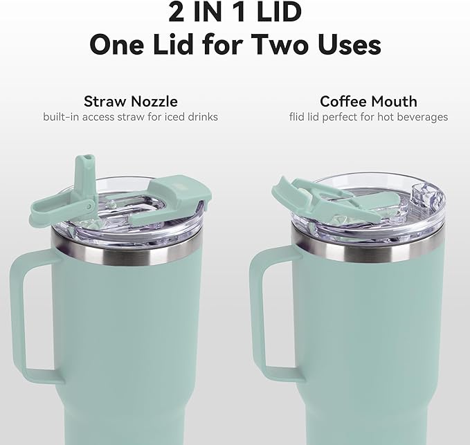 HASLE OUTFITTERS 30oz Tumbler Bulk with Handle, Insulated Travel Coffee Mug Set with Handle Leak-Proof Double Wall Stainless Steel Vacuum Tumblers Pack Metal Cup for Hot and Cold Drink - Bloomnest