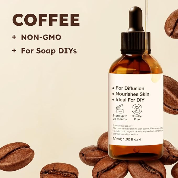 KUKKA Coffee Essential Oils - 1 Fl Oz - for Hair, Skin, Diffuser, Aromatherapy & DIY Soap Making Scent - Bloomnest