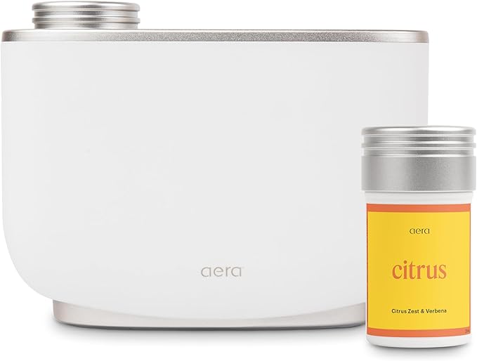 AERA Smart Home Fragrance Diffuser and Citrus Scent Refill Bundle - Alexa Compatible, Hypoallergenic, Family and Pet Safe, App Controlled - Bloomnest