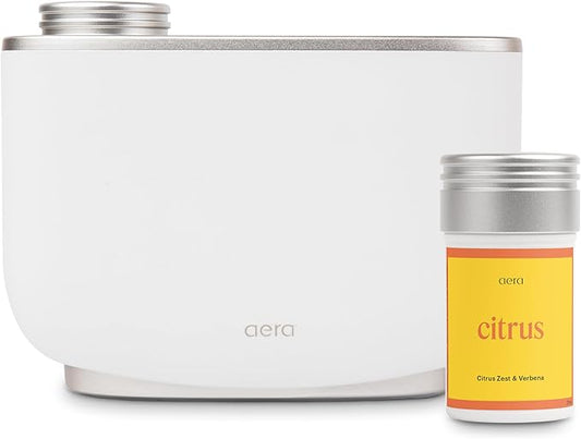 AERA Smart Home Fragrance Diffuser and Citrus Scent Refill Bundle - Alexa Compatible, Hypoallergenic, Family and Pet Safe, App Controlled - Bloomnest