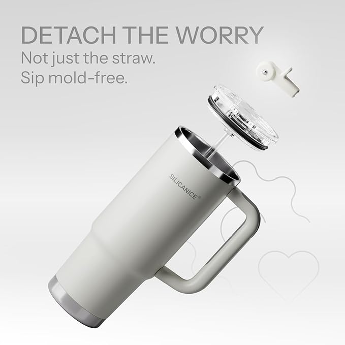 Easy Clean Pro Tumbler - 30 oz Water Bottle with Handle & Quick-Disassemble Flip Straw, Leak Resitance,Double Wall Insulated Stainless Steel, Dishwasher Safe, BPA-Free,Gifts for Women & Men - Bloomnest