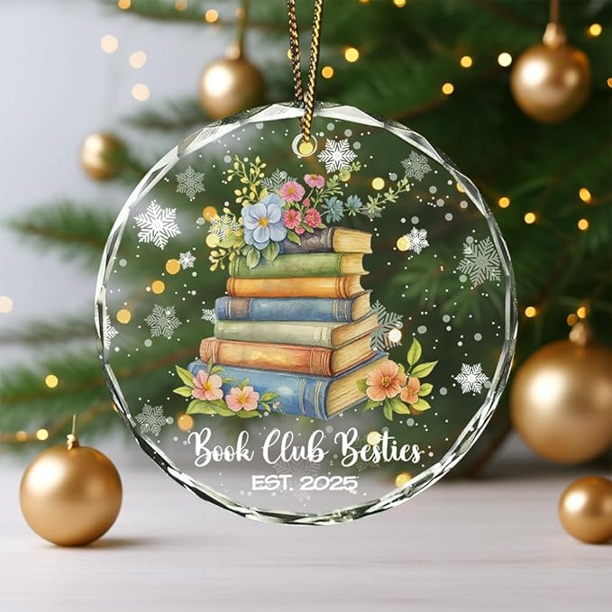 Book Glass Ornament – Handcrafted Hanging Decoration, Elegant Keepsake with Unique Book Design, for Home, Holiday Tree, or Special Occasion - Bloomnest