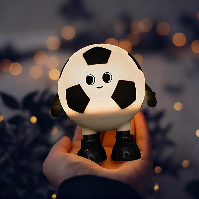 Cute Soccer Ball Fun Night Light - Dimmable RGB Touch Control Lamp, USB-C Rechargeable, Stress Relief Toy for Sports Fans, Home Decor and Gift - Bloomnest