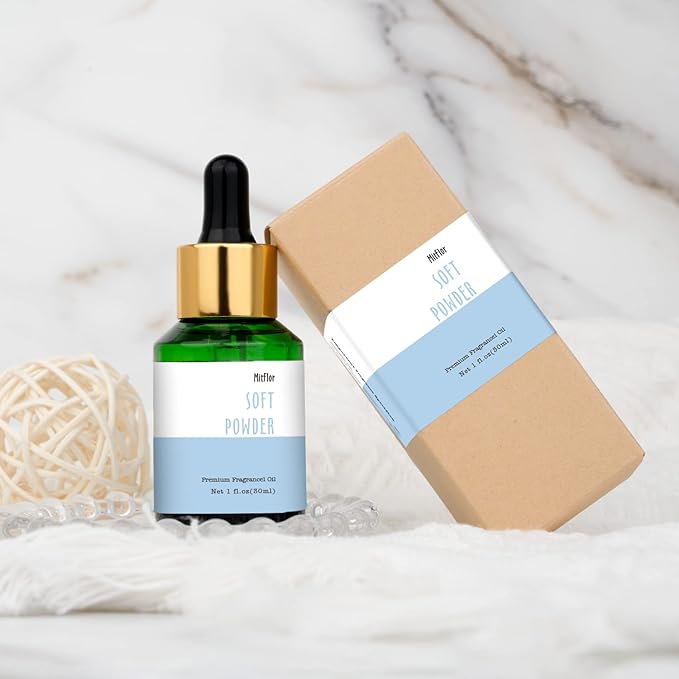 Soft Powder Fragrance Oil, MitFlor Single Scented Oil, Large Size Fragrance Oil for Diffuser, Soap & Candle Making Scent, Aromatherapy Oil, Clean Scent for Home Fragrance, 30ml - Bloomnest