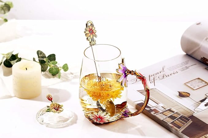 Luka Tech Friendship Gifts For Women,Friend Gifts For Women, Lovely Flower Tea Cup Coffee Mug Birthday Gifts For BFF, Female, Corworker, Bestie - Bloomnest
