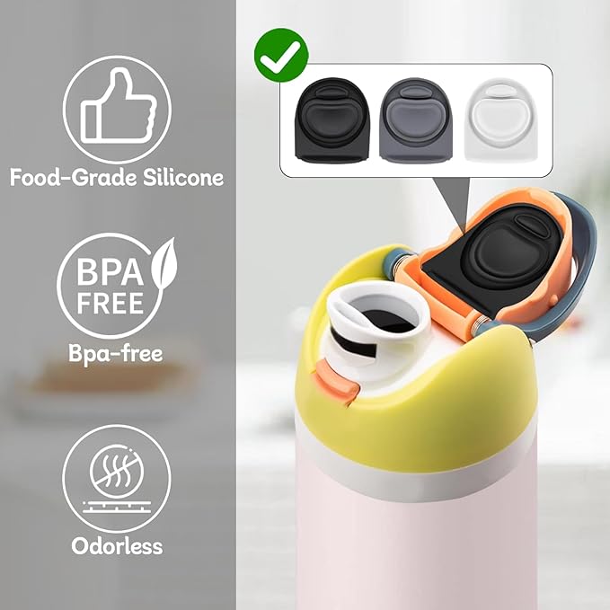 3pcs Replacement Rubber Stopper Seal Compatible with Owala FreeSip 24oz 32oz,Water Bottle Lid Cap Silicone Seal Parts for Owala 16/19/24/32/40oz Spout Gasket Mouthpiece Piece Accessories F7 Frokolla