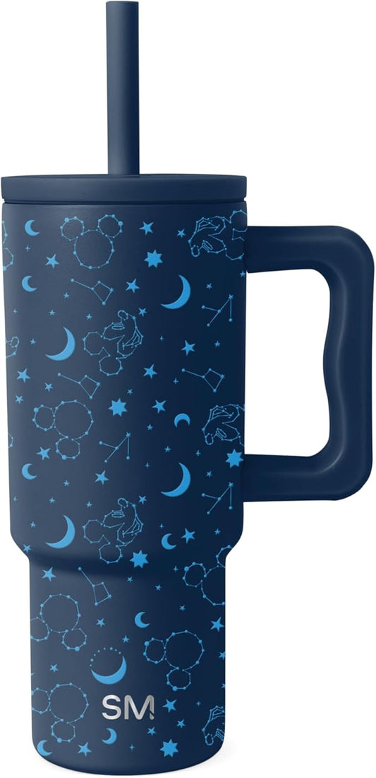 Simple Modern Disney Kids 24 oz Tumbler with Handle and Silicone Straw Lid | Spill Proof Leak Resistant | Reusable Stainless Steel Bottle | Kids Boys | Trek Collection | Mickey Mouse Constellations - Bloomnest