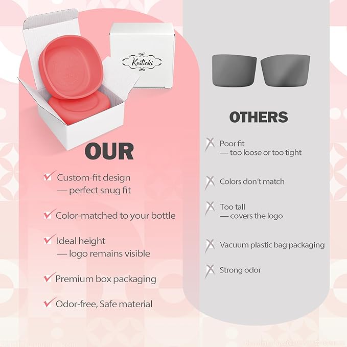 2pcs Silicone Boot for Owala SmoothSip Slider Coffee Tumbler 20oz 12oz, Anti-Slip Sleeve for Travel Coffee Mug, Protective Accessories for Owala BPA Free (Summer Harvest Red) Kaitiaki