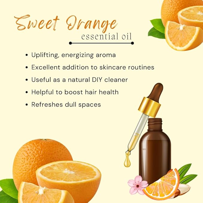 Sweet Orange Essential Oil – 16 fl oz (473 ml) Aluminum Bottle w/Plug Cap – 100% Pure Essential Oil – GreenHealth - Bloomnest
