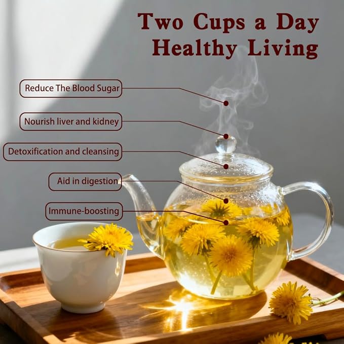 ZenVitality Dandelion Leaf and Root Tea（50 Bags）100% Certified Organic/Decaffeinated Naturally beneficial for liver/blood pressure/blood sugar/digestive health Decaffeinated - Bloomnest