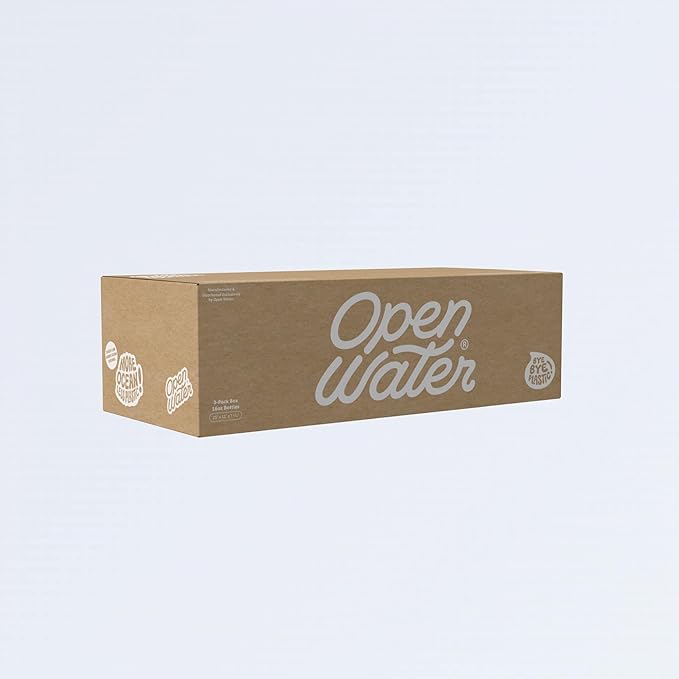 Open Water Sparkling 16oz bottles (3 cases, 36 bottles) - Sustainable Aluminum Bottled Sparkling Water With Electrolytes - 7.0 pH Balanced BPA-Free Ultra-Purified Water - Bloomnest