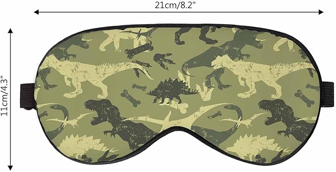 Grunge Dinosaur Sleep Eye Mask Camouflage Dino Men Women Sleep Mask with Adjustable Strap Eye Cover Eye Shade for Travel, Nap,Meditation - Bloomnest