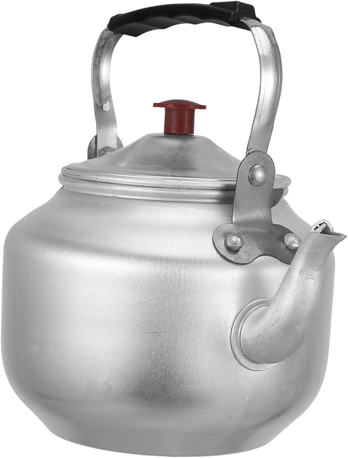 Aluminum Tea Kettle with Handle and Strainer Small Teapot for Home and Outdoor Use Polished Finish Safe Lightweight Cooking Pot for Boiling Water and Brewing Loose Leaf Tea - Bloomnest