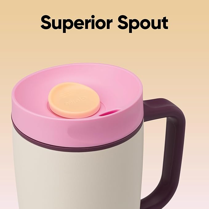 Owala SmoothSip Slider Stainless Steel Insulated Travel Mug with handle, 100% Leak Proof, For Hot and Cold Drinks, Travel Friendly with Sliding Lock Lid, 12oz, BPA Free, Leak Proof, High Dive - Bloomnest