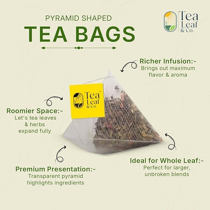 Tealeaf & Co. Mint Green Tea Bags Blended with Fresh Herbs - Spearmint & Peppermint Tea - Contains Low Caffeine - Gluten Free - 100 Teabags (7.055oz/200gm) - Bloomnest