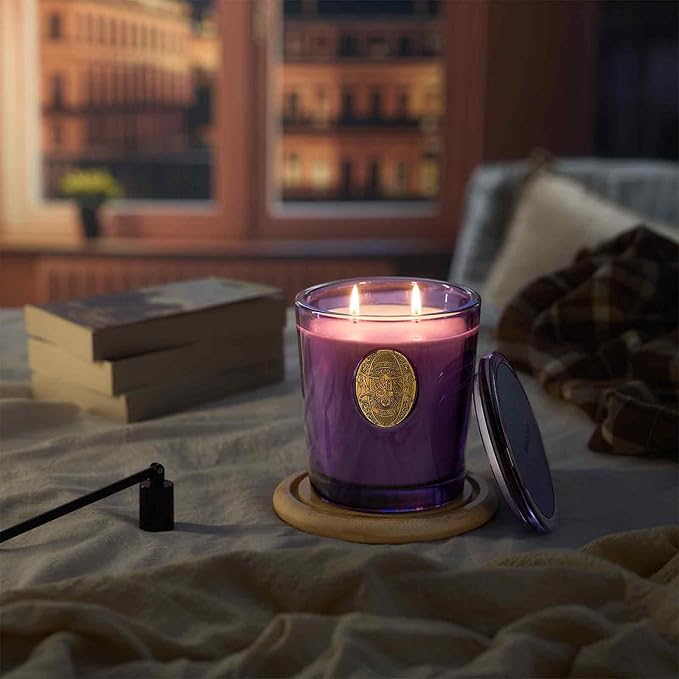M&SENSE Large Two-Wick Soy Candle | Lavender Citrus & Purple | 19.8 oz, 120H Burn Time | Luxury Scented Candle for Relaxation, Gifting, Home Décor | Ideal for Bedroom, Office, Party Ambiance - Bloomnest