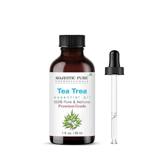 Majestic Pure Tea Tree Essential Oil with Glass Dropper - 1 Fl Oz - 100% Pure and Natural Tea Tree Oil - Premium Grade Essential Oils for Diffuser, Aromatherapy, Soap and Candle Making - Bloomnest
