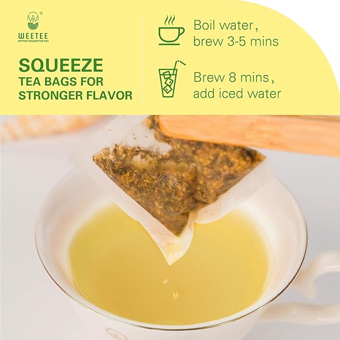 WT WEETEE Lemon & Ginger Herbal Tea, 100% Natural Ingredients, Made With Lemongrass, 100 Count Caffeine-Free Tea Bags - Bloomnest