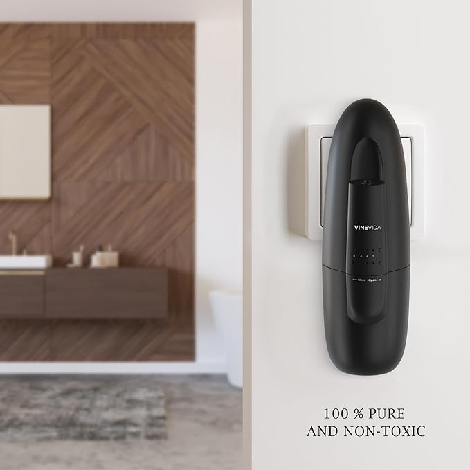 VINEVIDA Waterless Diffuser and 3 Top Selling Hotel Fragrance Oils - Essential Oil Diffuser for Home - Room Fragrance Air Diffuser [Black Aroma Diffuser] - Bloomnest