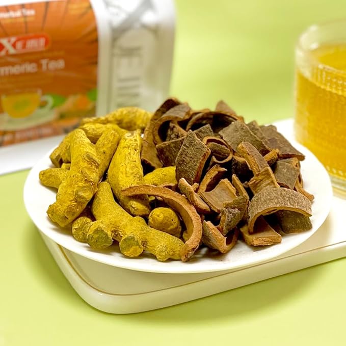 XIEJINJI Turmeric Ginger, 40 Teabags, 100% Natural Ingredients, Spicy & Smooth Flavor, Support Brain, Weight, Skin and Sleep, No Sugar, No Caffeine, No Additives, Eco-Conscious Tea Bags - Bloomnest