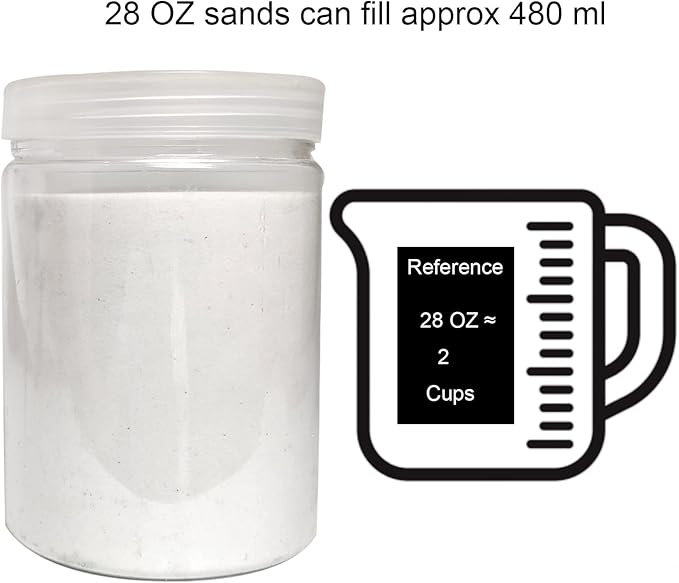HappyFiller Decorative Unity Sand Natural White Sand with Storage Container Wedding Ceremony,Arts Crafts,Vase Filler,Home Accents,Hamster Bathing,Zen Garden,Incense Burner Holder,Candle Decor,28 OZ - Bloomnest