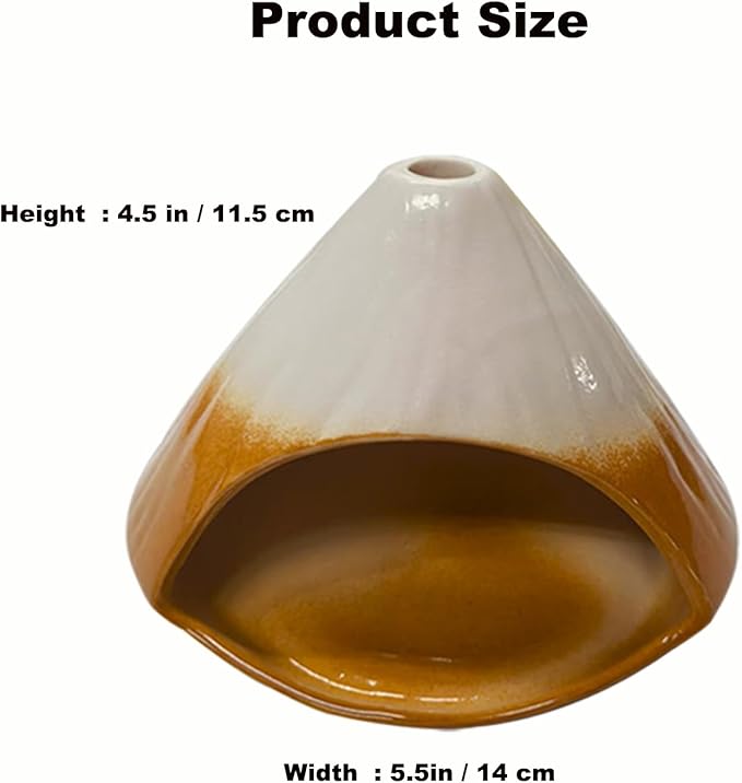 Ceramic Palo Santo Holder,Fuji Mountain Shape Incense Stick Burner for Yoga,Meditation,and Energy Cleansing Shower, Anxiety Relief for Women, Meditation with Gift Box (Brown and White) - Bloomnest