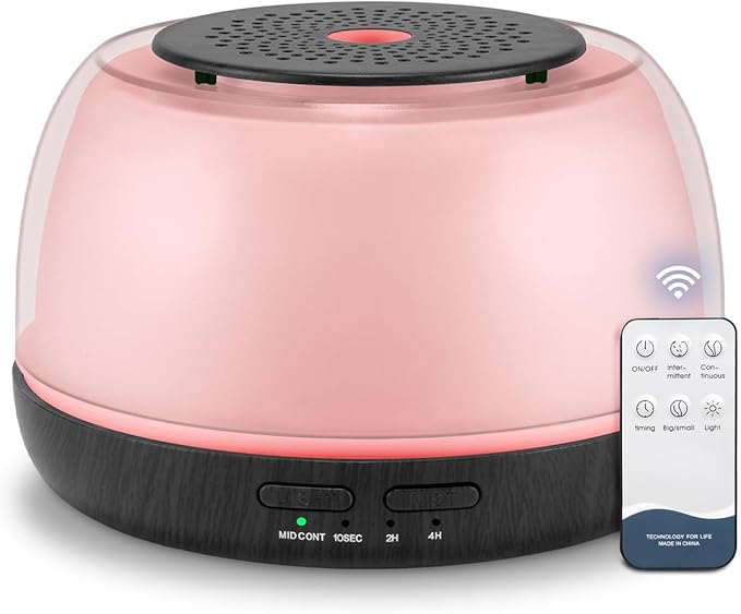 300ML Essential Oil Diffuser - 8-Hour Aromatherapy with Remote Control, 7-Color LED Lights, 4 Timer Settings for Home - Bloomnest