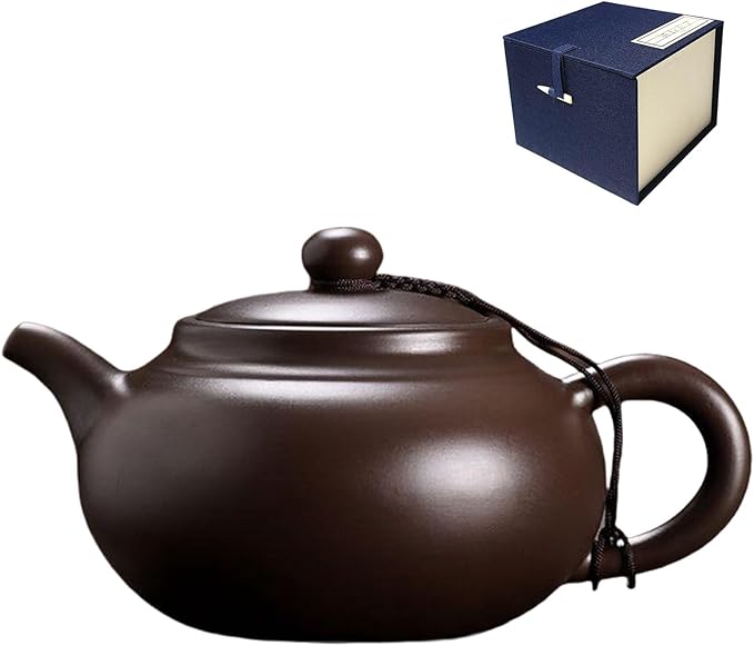 Yixing Purple Clay Tea Pot, Chinese Handmade Xishi Teapot, Pottery Zisha Sand Mud Kungfu Tea Set Kettle 14oz Zini - Bloomnest