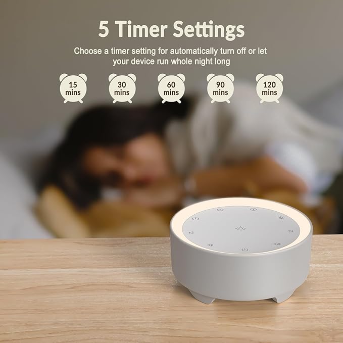 Kipcush Sound Machine & Night Light for Adults, Baby, Kids. White Noise Machine with 20 Soothing Sleep Sounds. Small Size & Portable Design for Bedroom (Gray, Small) - Bloomnest
