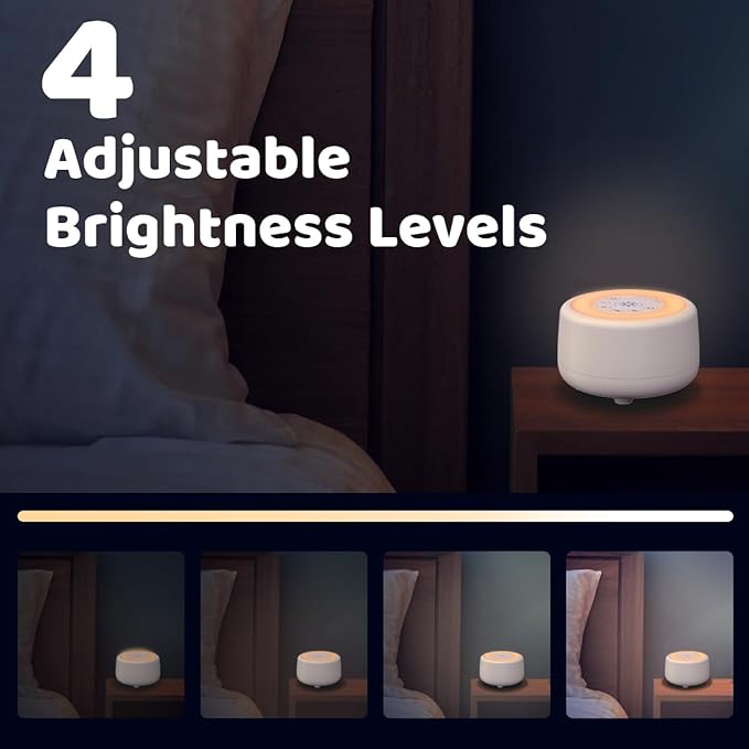 Sleepbox Sound White Noise Machine with 25 Soothing Sounds and 10 Colors Warm Night Light 4 Brightness Levels 32 Volume Levels 5 Timer and Memory Function for Baby Kids Adults Seniors Sleeping White - Bloomnest