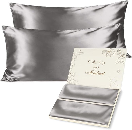 Yanibest King Size Satin Pillowcase Set of 2 - Silky Pillow Cases for Hair and Skin 20x36 Inches, Silk Pillowcase for Hair & Skin with Zipper, Exquisite Packaging for Women Men - Bloomnest