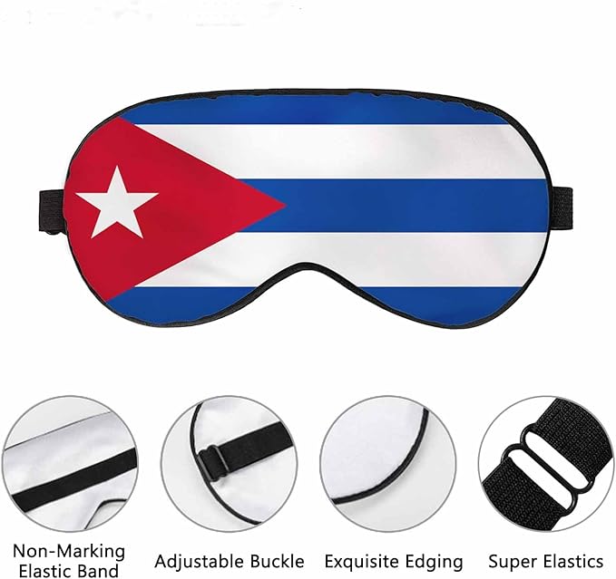Cuba Waving Flag Sleep Eye Mask Cuba National Flag Men Women Sleep Mask with Adjustable Strap Eye Cover Eye Shade for Travel, Nap,Meditation - Bloomnest