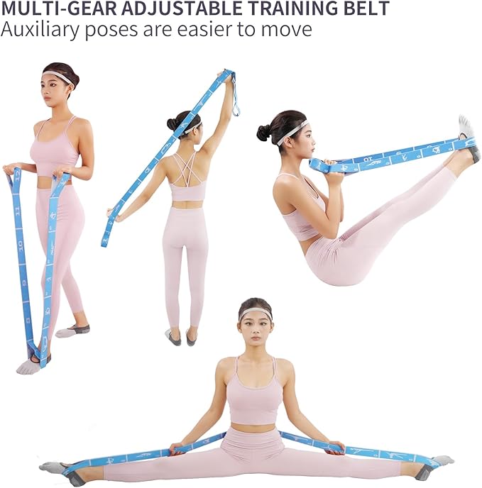 Multi-Functional Slimming Resistance Bands Yoga Straps Elastic Stretching Band 10/12 Loops for Pilates, Latin Training, Dance, Gymnastics, Fitness, Ballet and Physical Therapy - Bloomnest