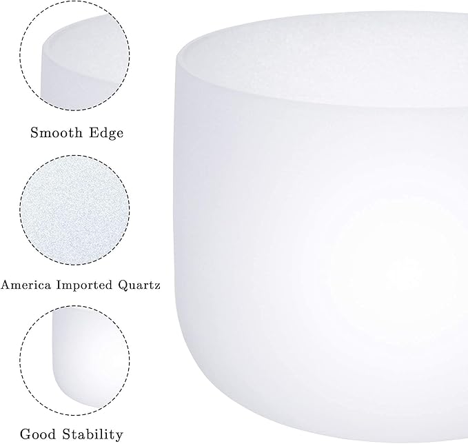 SOLSHINE 3PCS 8inch 10inch 12inch Crystal Singing Bowl Set 432Hz,Ｃ F B Chakra Tuned with Sounds Bowl Mallet Suede Strikers and O-rings, Carry Bag for Meditation, Yoga, Spiritual, Body Healing - Bloomnest