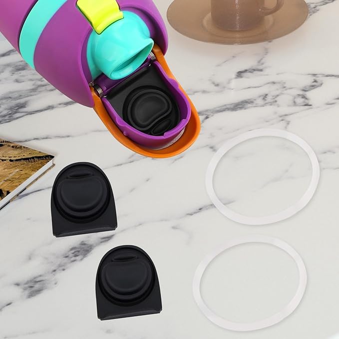 2 Sets Replacement Stopper and O Ring Gasket Compatible with Owala FreeSip 24oz 32oz,Water Bottle Lid Insert Cap Rubber Seal Parts for Owala 16/19/24/32/40oz Mouthpiece Accessories F6 Frokolla