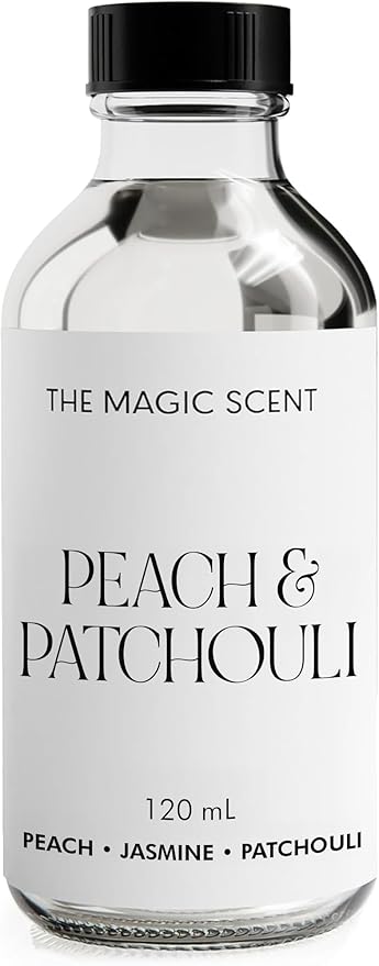 The Magic Scent Peach & Patchouli Diffuser Oil - Hotel & Home Luxury Scents - Diffuser Oil Scents for Home Designed for Use in All Diffusers - 4 fl oz, 120 mL - Bloomnest