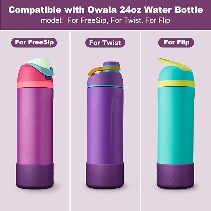 Silicone Boot for Owala Water Bottle 24 oz 32 oz 40 oz, Anti-Slip Protective Sleeve for FreeSip/Twist/Flip Stainless Steel Water Bottles Accessories BEONSKY