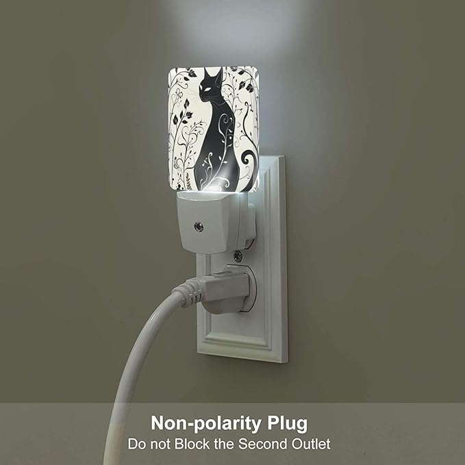 Led Night Light, Black Cat Decorative Plug in Nightlights,with Smart Auto Dusk to Dawn Night Light for Bedroom, Kitchen, Nursery, Bathroom - Bloomnest