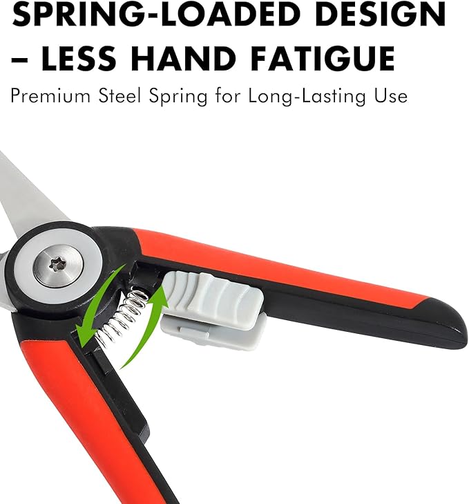 LIVINGO Precision Garden Pruning Shears - Straight Blade Floral Scissors with Non-Slip Handle for Trimming, 8.5" Gardening Clippers for Flowers, Herbs, Bonsai & Indoor Plants - Bloomnest
