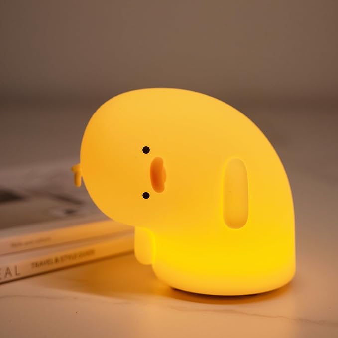 Attivolife Duck Night Light, Silica Gel Nursery Bedside Lamp with Dimmable Rechargeable Timer, Great Decor Piece for Bedrooms, Study, Creative Gift Idea Appeals to Mother Kids Friends Family - Bloomnest